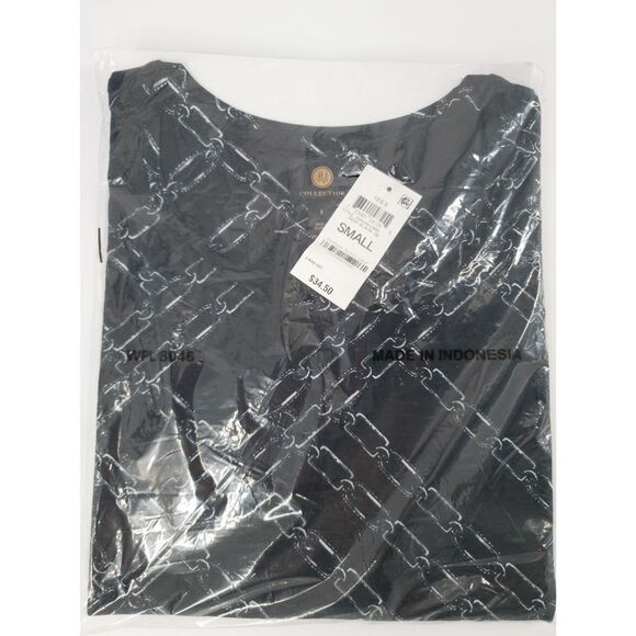 Jm Collection Chain-Print Top - Picture 2 of 3